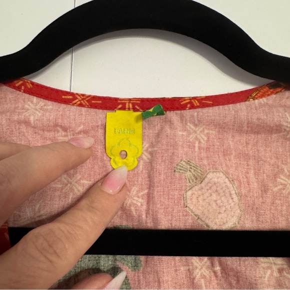 🍍 FARM Rio Red Tropical Print Ruffle Smocked Peplum Blouse (Size P / Small) - Picture 5 of 10